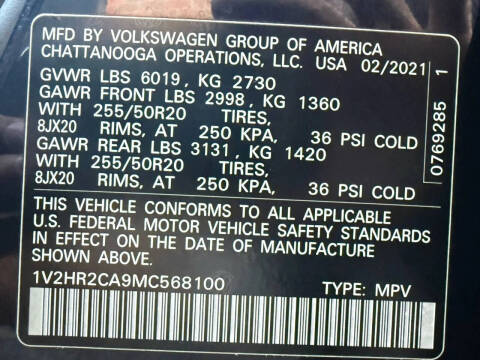 2021 Volkswagen Atlas