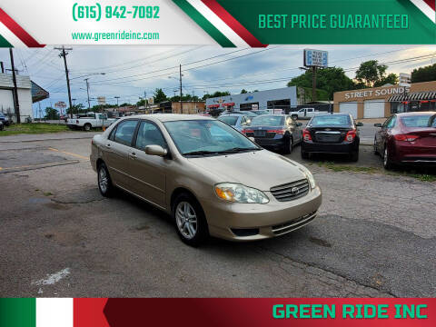 2004 Toyota Corolla for sale at Green Ride Inc in Nashville TN