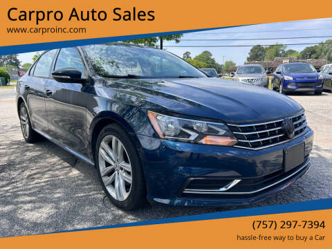 2019 Volkswagen Passat for sale at Carpro Auto Sales in Chesapeake VA