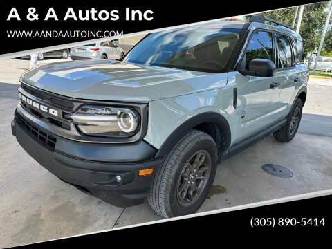 2023 Ford Bronco Sport for sale at A & A Autos Inc in Homestead FL