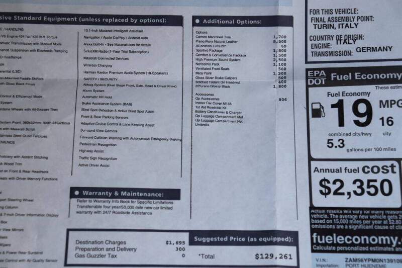 2022 Maserati Quattroporte Modena