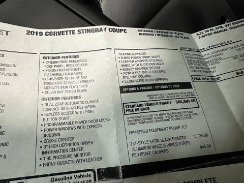 2019 Chevrolet Corvette Stingray