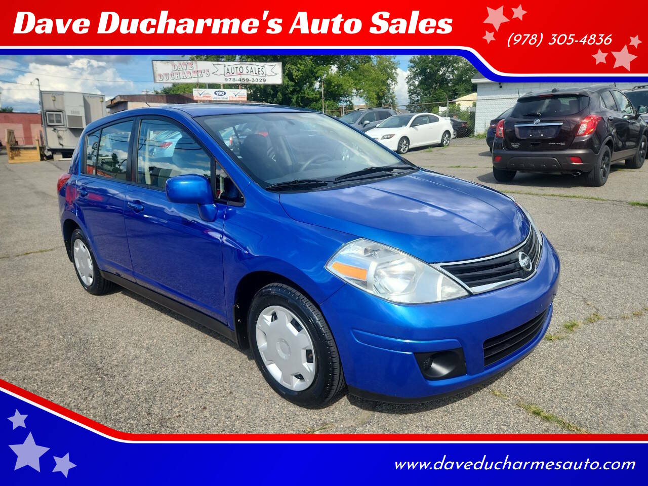 Blue 2012 Nissan Versa Hatchback Front-Wheel Drive 4-Speed Automatic
