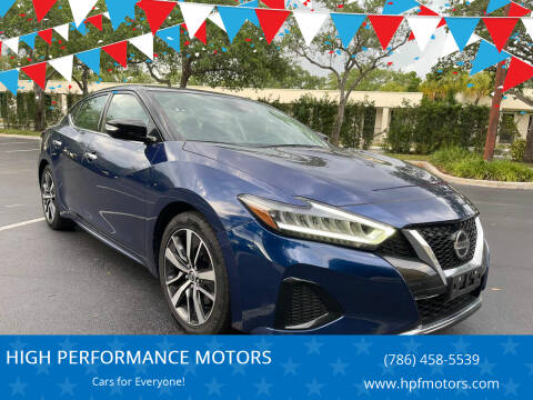 2020 Nissan Maxima for sale at HIGH PERFORMANCE MOTORS in Hollywood FL