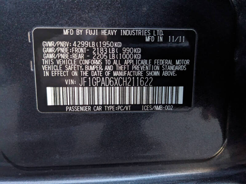 2012 Subaru Impreza 2.0i Premium