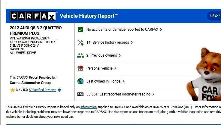 2012 Audi Q5 3.2 quattro Premium Plus