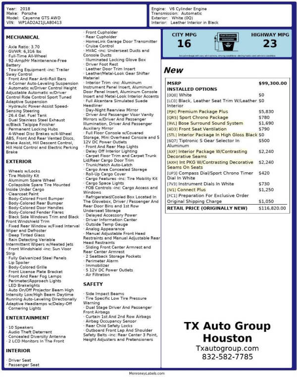 2018 Porsche Cayenne GTS