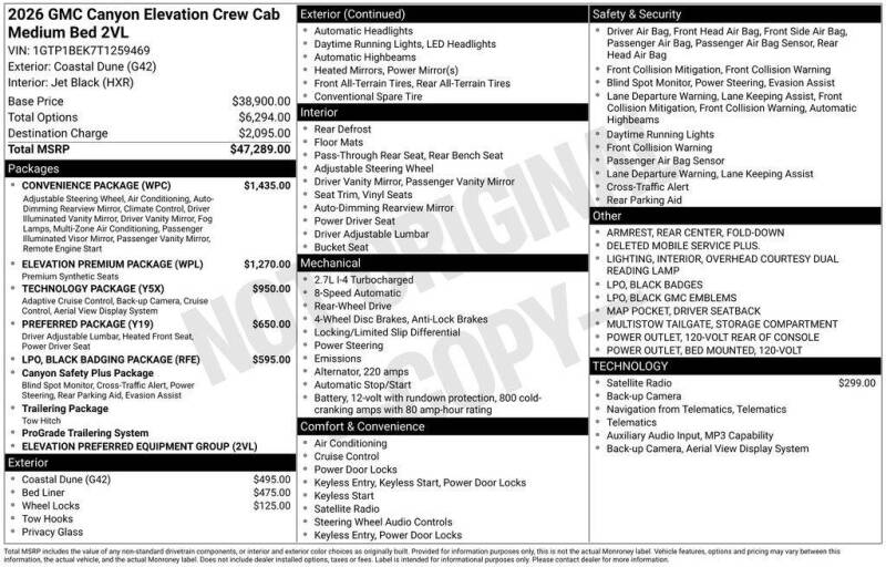 2026 GMC Canyon Elevation