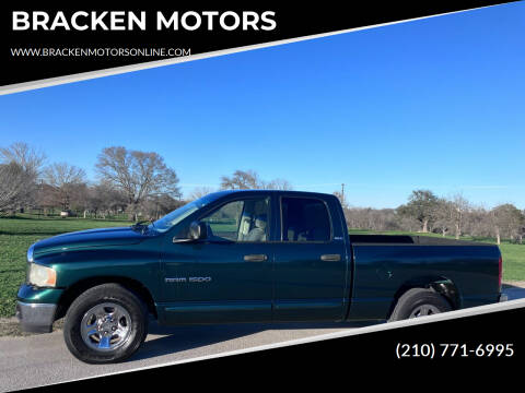 2002 Dodge Ram 1500 for sale at BRACKEN MOTORS in San Antonio TX