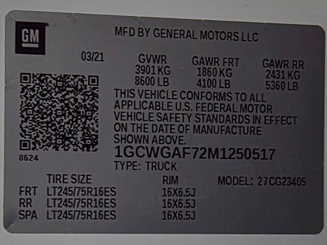 2021 Chevrolet Express 2500