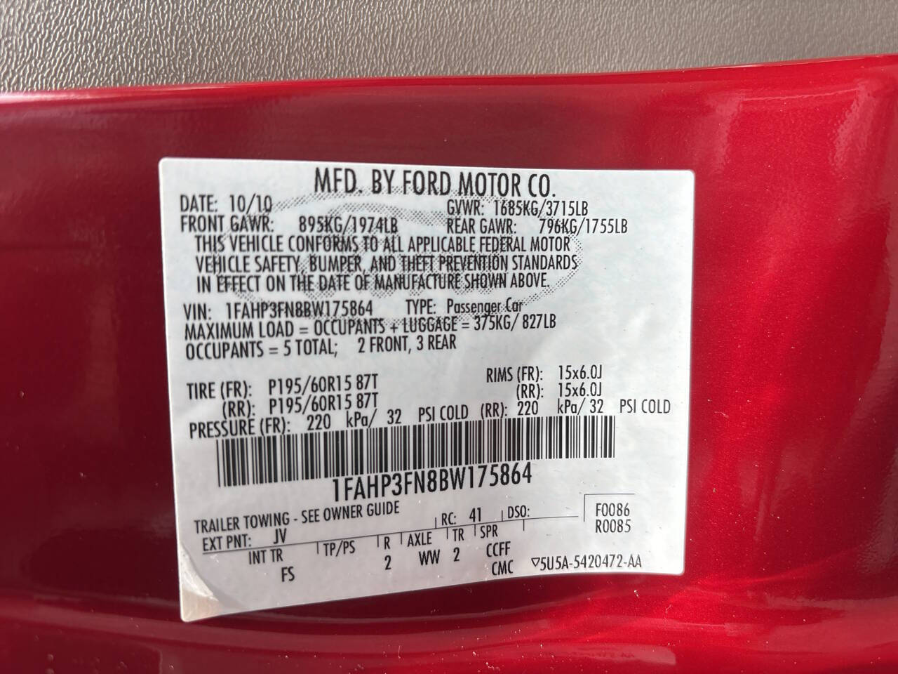 Dk. Red 2011 Ford Focus SE SE 4dr Sedan 36