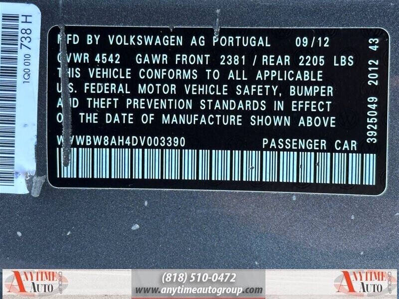 2013 Volkswagen Eos Komfort SULEV