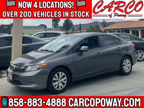 2012 Honda Civic for sale at CARCO SALES & FINANCE - CARCO OF POWAY in Poway CA