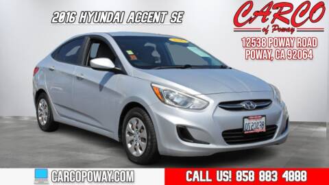 2016 Hyundai Accent for sale at CARCO SALES & FINANCE - CARCO OF POWAY in Poway CA