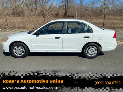 2001 Honda Civic for sale at Ross's Automotive Sales in Trenton NJ