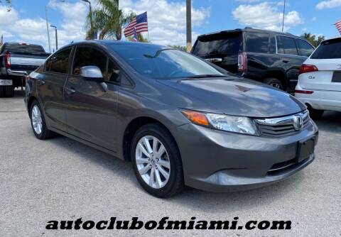 2012 Honda Civic for sale at AUTO CLUB OF MIAMI, INC in Miami FL