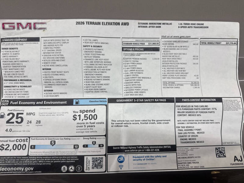 2026 GMC Terrain Elevation