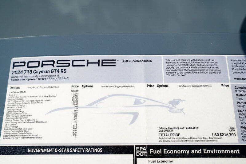 2024 Porsche 718 Cayman GT4 RS