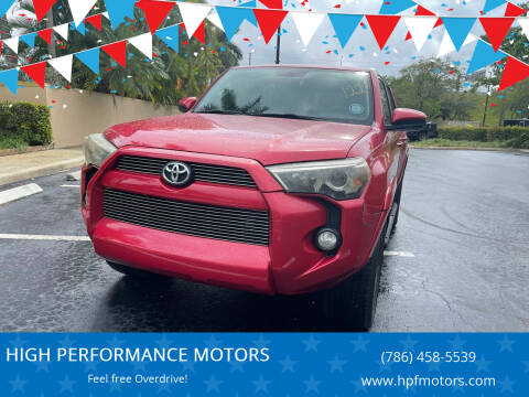 2016 Toyota 4Runner for sale at HIGH PERFORMANCE MOTORS in Hollywood FL