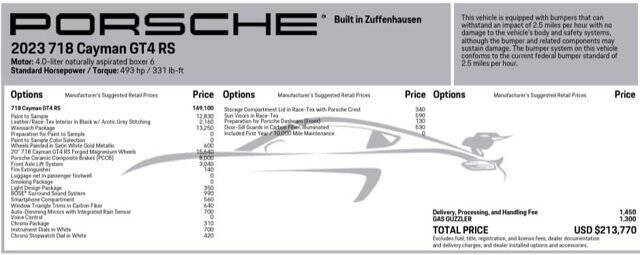2023 Porsche 718 Cayman GT4 RS