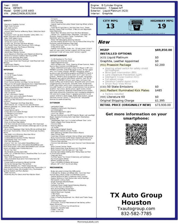 2020 Infiniti QX80 Luxe