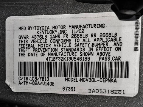 2003 Toyota Camry LE V6