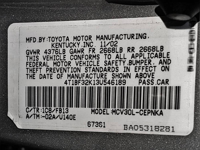 2003 Toyota Camry LE V6