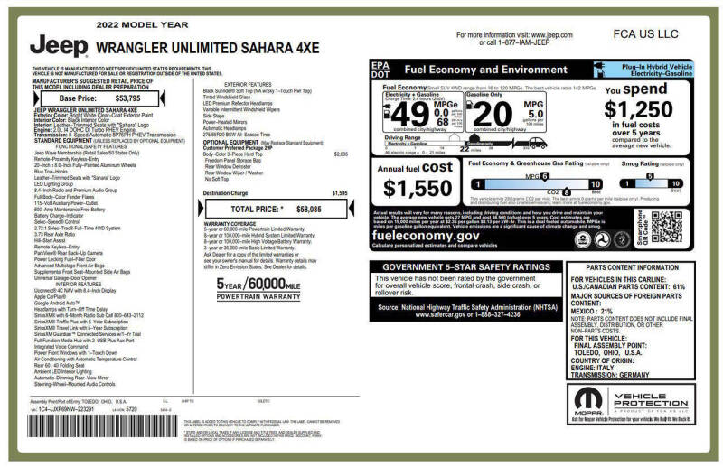 2022 Jeep Wrangler Unlimited Sahara 4xe