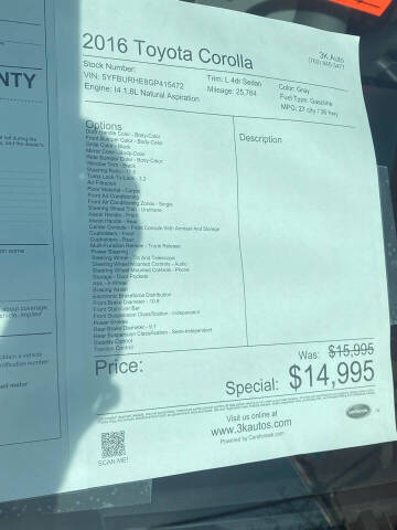 2016 Toyota Corolla L