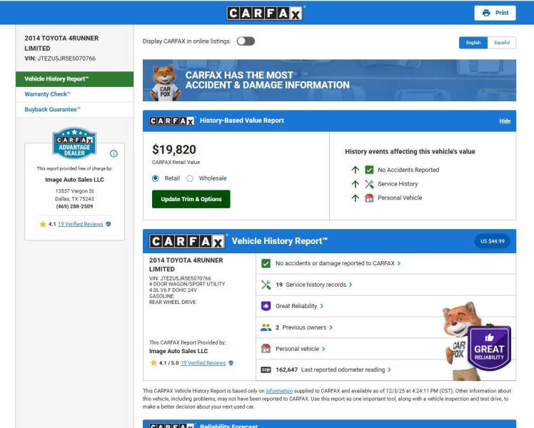 2014 Toyota 4Runner Limited