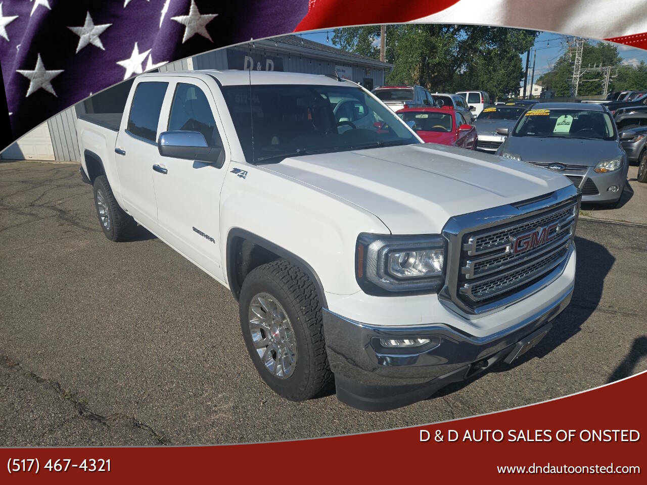White 2017 GMC Sierra 1500 SLE 4x4 SLE 4dr Crew Cab 5.8 ft. SB 1