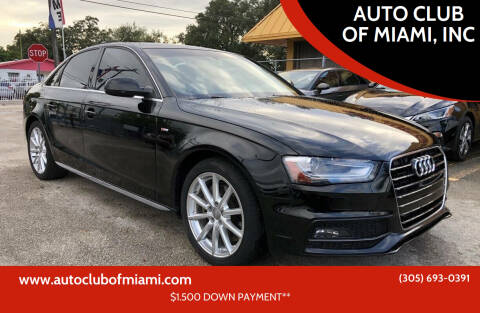 2016 Audi A4 for sale at AUTO CLUB OF MIAMI, INC in Miami FL