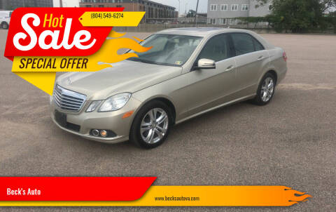 2010 Mercedes-Benz E-Class for sale at Beck's Auto in Chesterfield VA