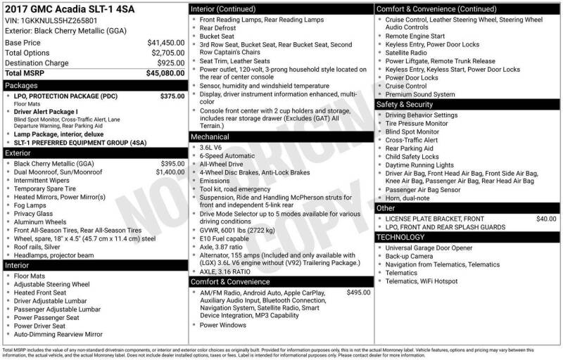 2017 GMC Acadia SLT-1