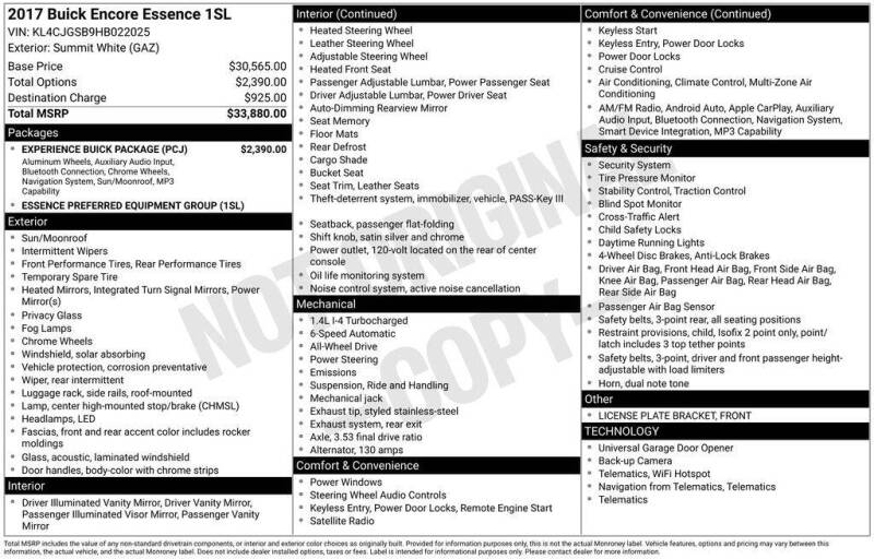 2017 Buick Encore Essence