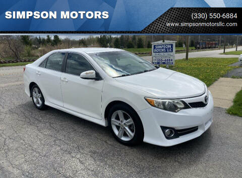 2012 Toyota Camry for sale at SIMPSON MOTORS in Youngstown OH