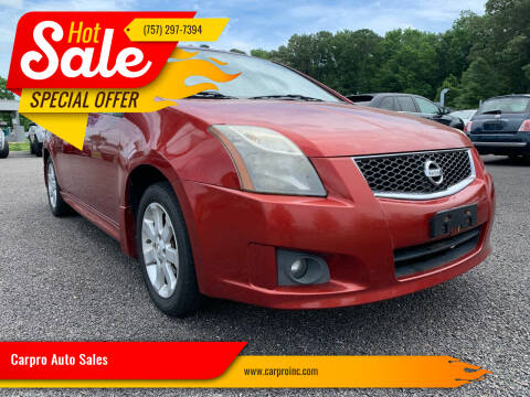 2010 Nissan Sentra for sale at Carpro Auto Sales in Chesapeake VA