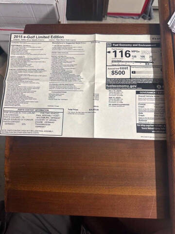 2015 Volkswagen e-Golf Limited Edition