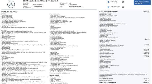 2019 Mercedes-Benz C-Class C 300