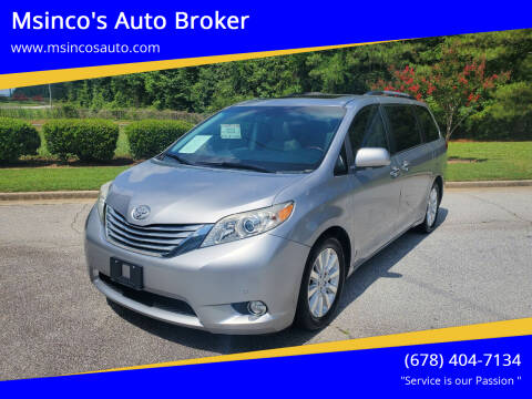 2012 Toyota Sienna for sale at Msinco's Auto Broker in Snellville GA