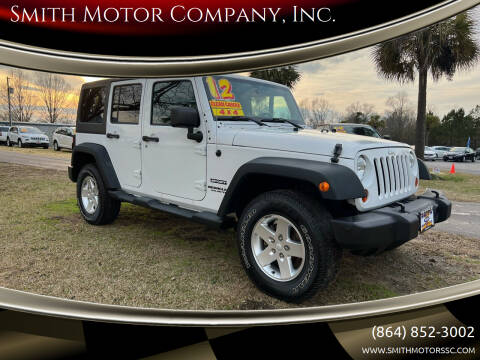 2012 Jeep Wrangler Unlimited for sale at Smith Motor Company, Inc. in Mc Cormick SC