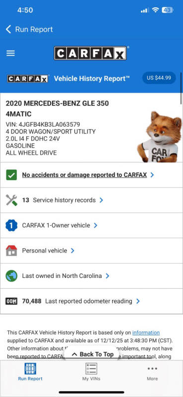 2020 Mercedes-Benz GLE GLE 350 4MATIC