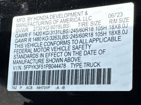 2023 Honda Ridgeline RTL