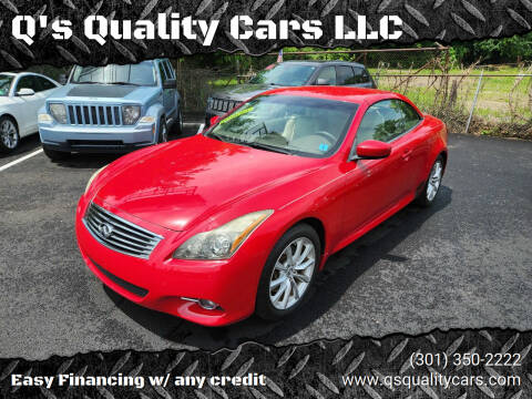 2011 Infiniti G37 Convertible for sale at Q's Quality Cars LLC in Capitol Heights MD