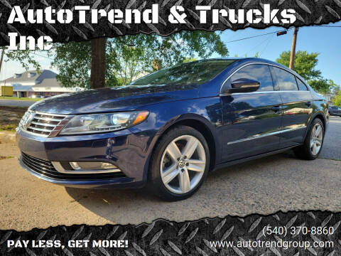 2016 Volkswagen CC for sale at AutoTrend & Trucks Inc in Fredericksburg VA