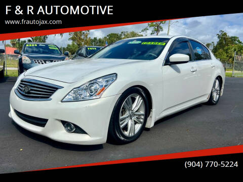 2013 Infiniti G37 Sedan for sale at F & R AUTOMOTIVE in Jacksonville FL