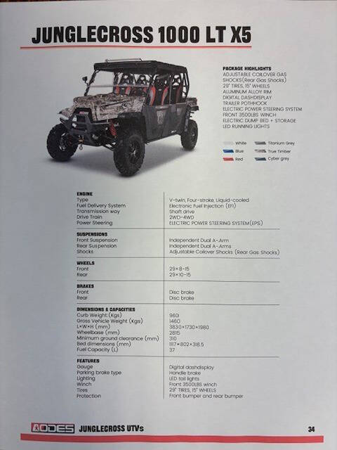 2024 Odes  Junglecross 1000 LT X5 for sale at Cross Resurrection Golf Carts and Trailers in Rincon, GA