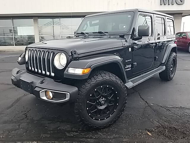 Used 2018 Jeep All-New Wrangler Unlimited Sahara with VIN 1C4HJXEG1JW113386 for sale in Bellefontaine, OH