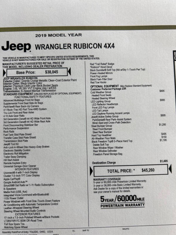 2019 Jeep Wrangler Rubicon