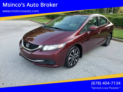 2015 Honda Civic for sale at Msinco's Auto Broker in Snellville GA